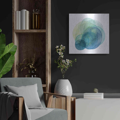 Luxe Metal Art 'Evolving Planets IV' by Grace Popp Metal Wall Art,24x24