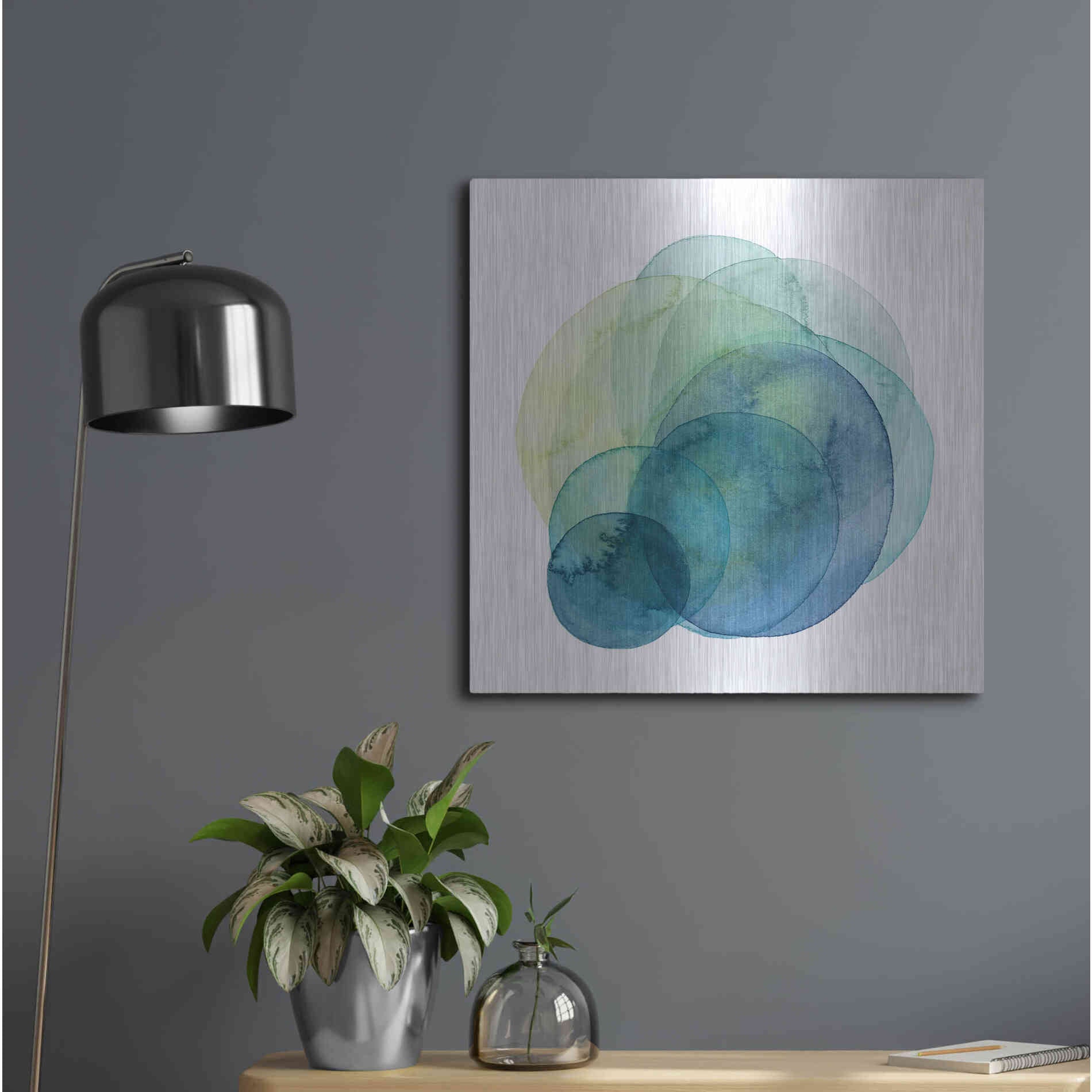 Luxe Metal Art 'Evolving Planets IV' by Grace Popp Metal Wall Art,24x24