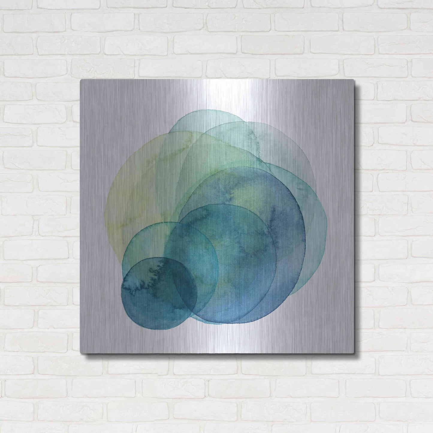 Luxe Metal Art 'Evolving Planets IV' by Grace Popp Metal Wall Art,36x36