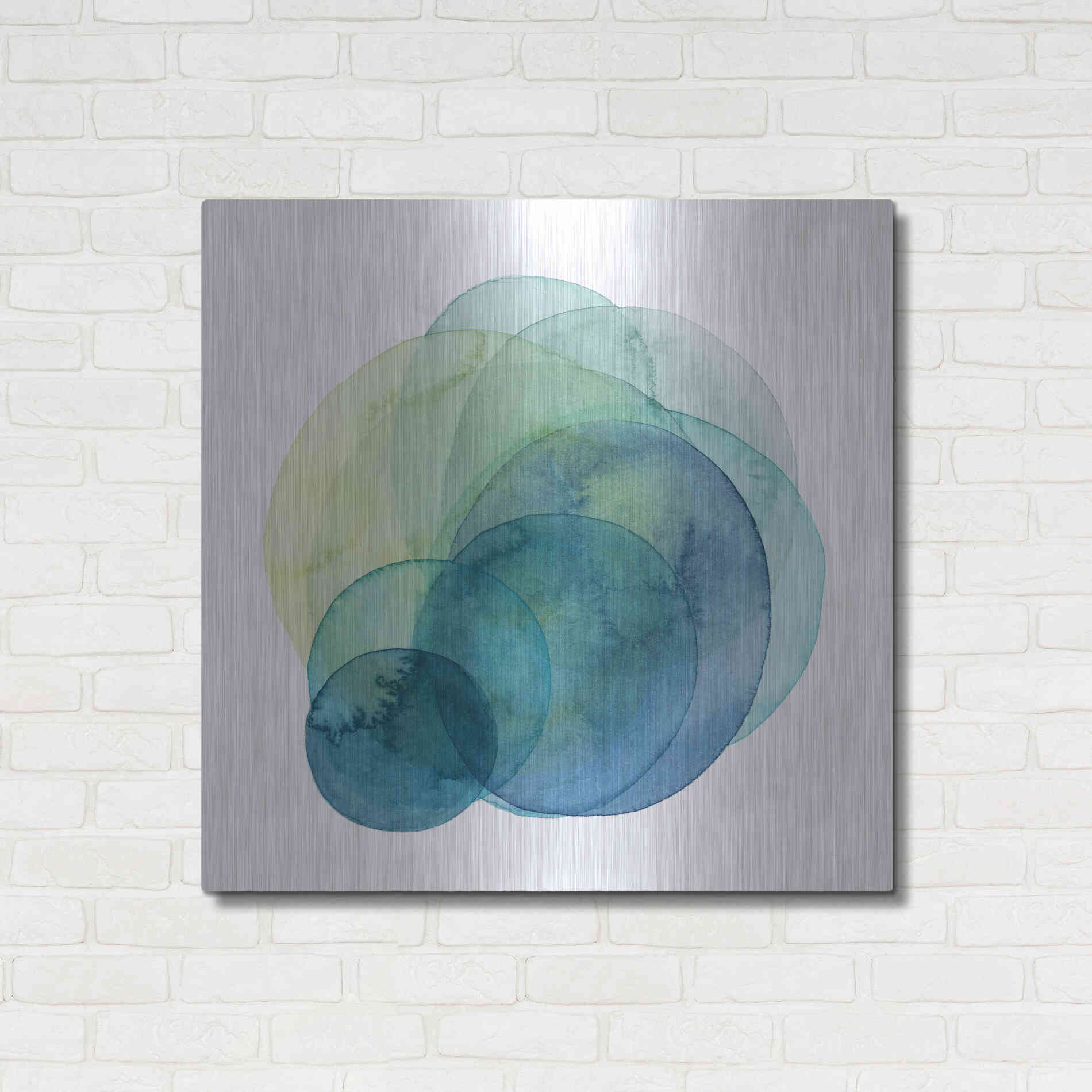 Luxe Metal Art 'Evolving Planets IV' by Grace Popp Metal Wall Art,36x36