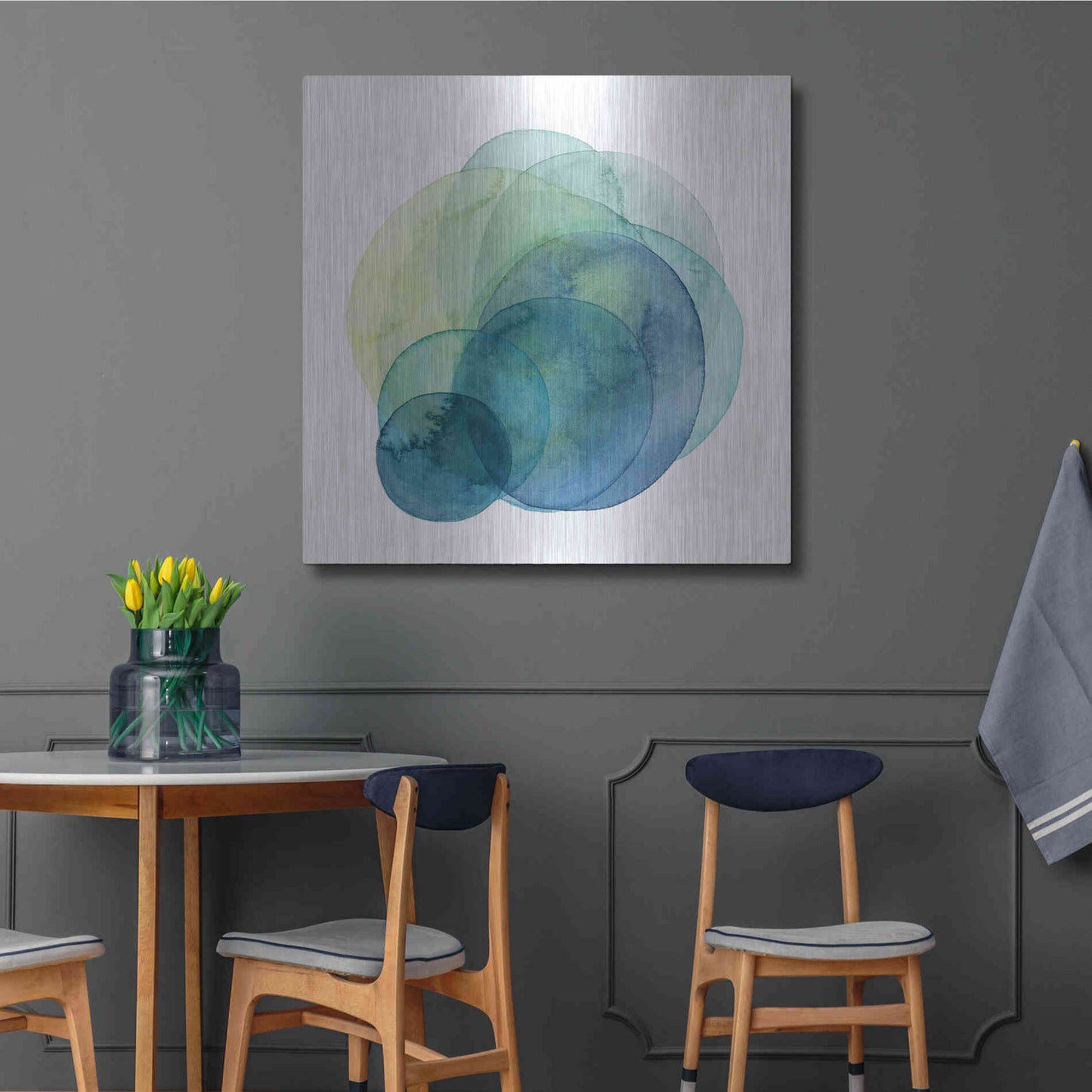 Luxe Metal Art 'Evolving Planets IV' by Grace Popp Metal Wall Art,36x36