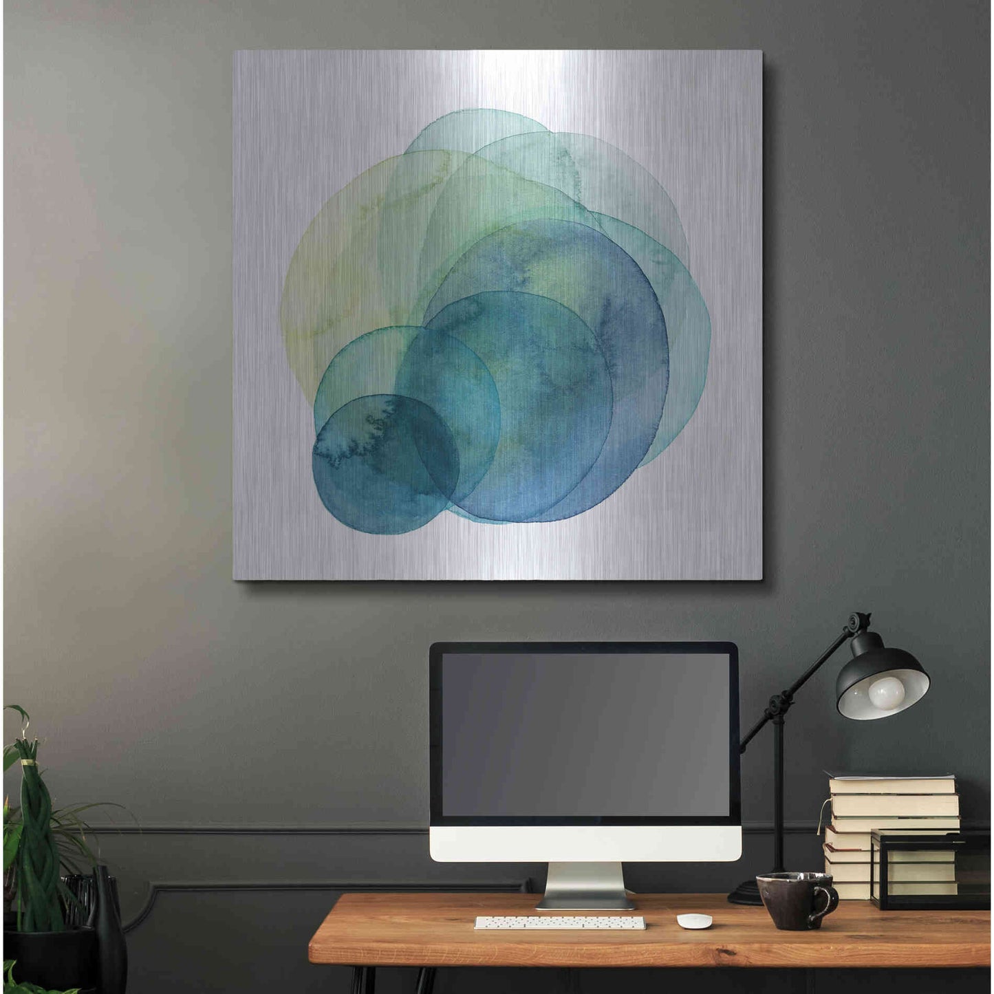 Luxe Metal Art 'Evolving Planets IV' by Grace Popp Metal Wall Art,36x36