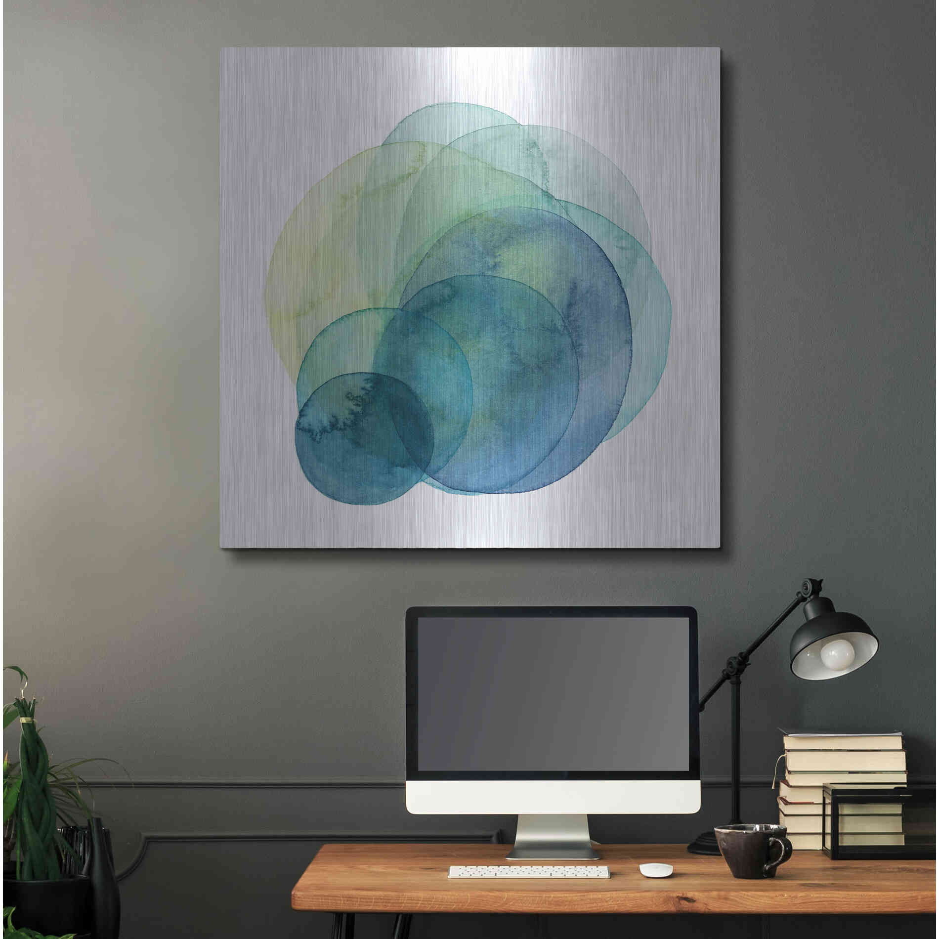 Luxe Metal Art 'Evolving Planets IV' by Grace Popp Metal Wall Art,36x36