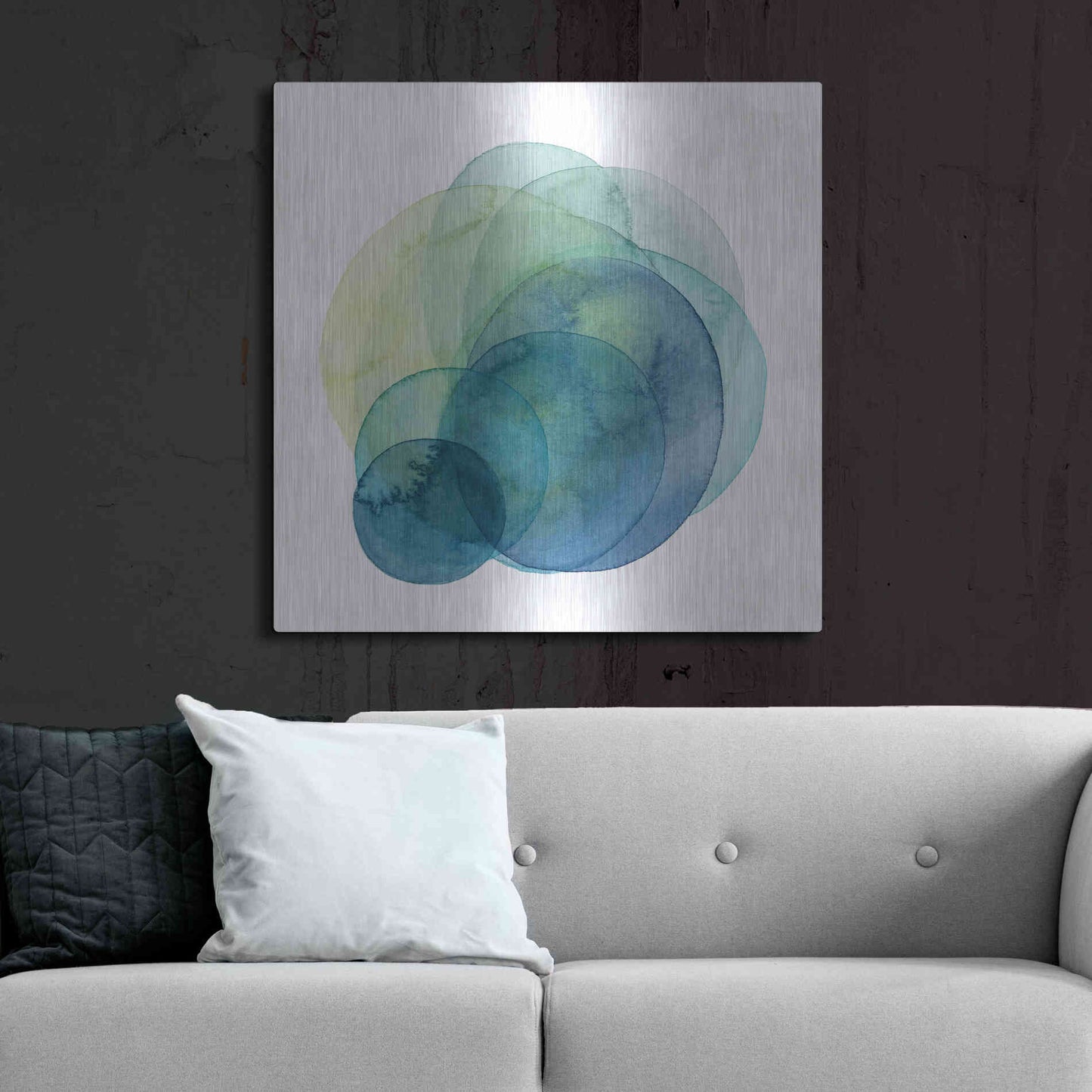 Luxe Metal Art 'Evolving Planets IV' by Grace Popp Metal Wall Art,36x36
