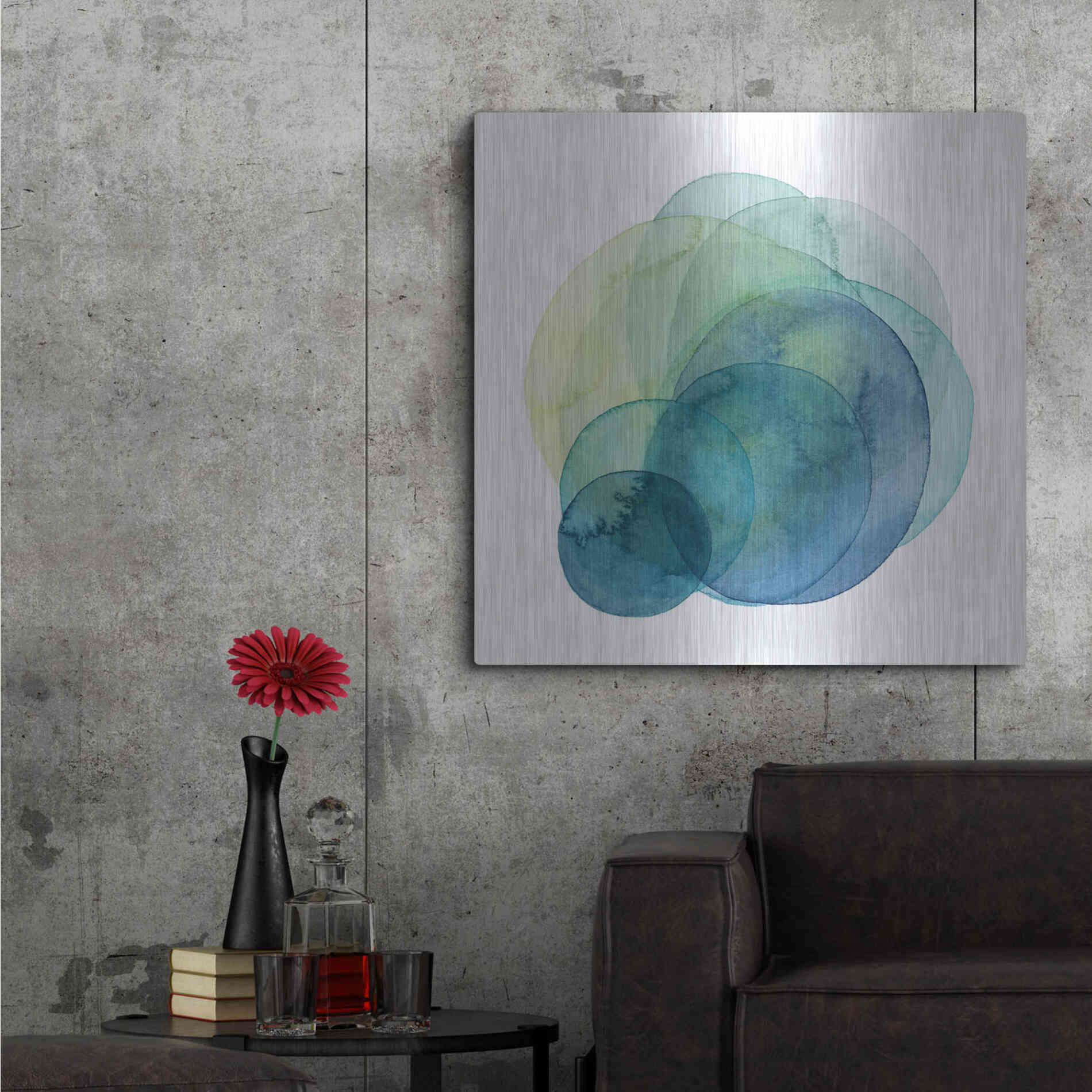 Luxe Metal Art 'Evolving Planets IV' by Grace Popp Metal Wall Art,36x36