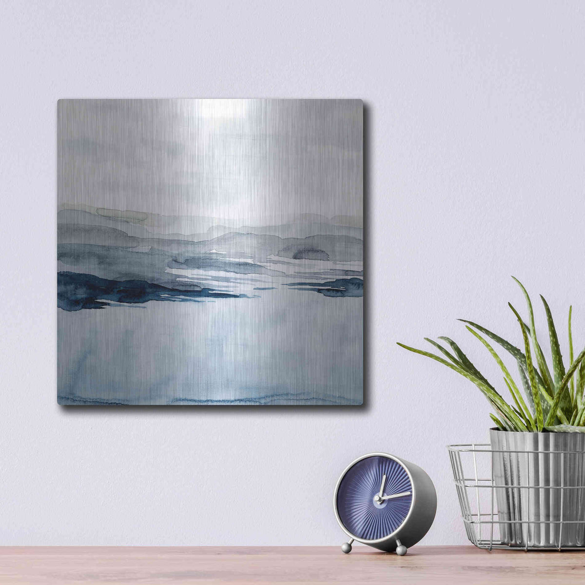 Luxe Metal Art 'Faded Horizon I' by Grace Popp Metal Wall Art,12x12