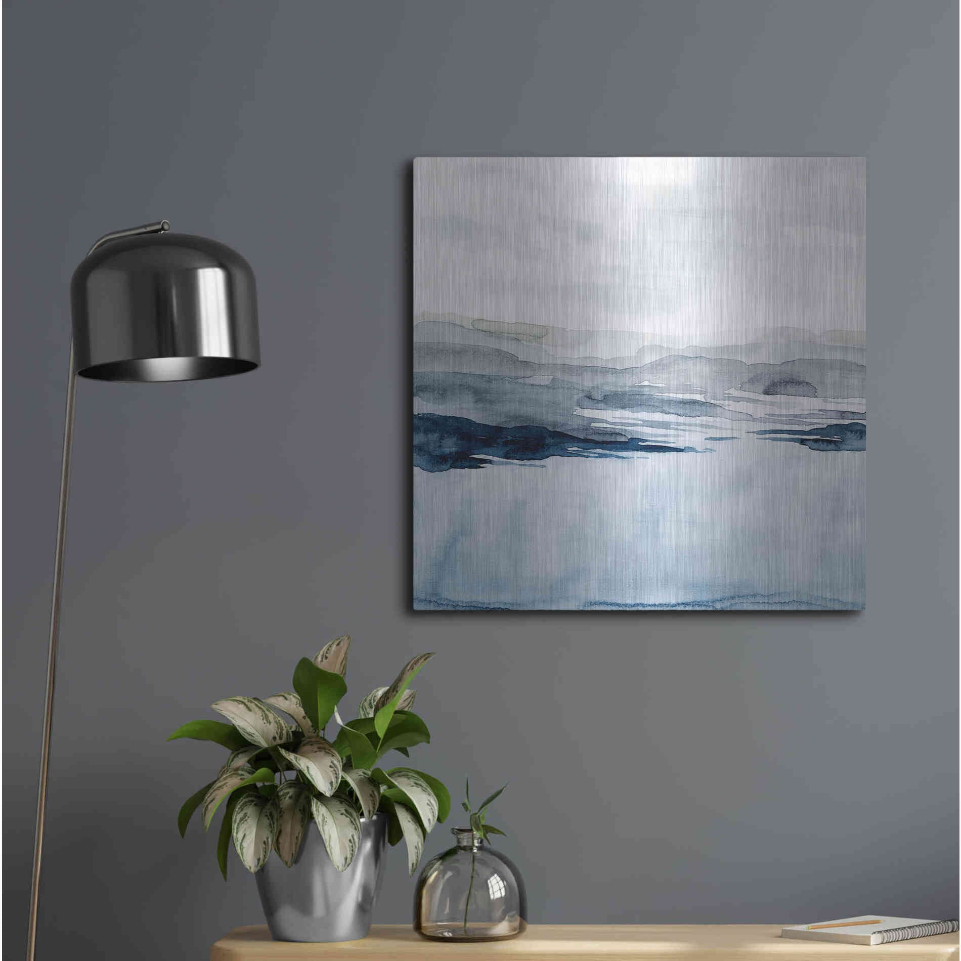 Luxe Metal Art 'Faded Horizon I' by Grace Popp Metal Wall Art,24x24