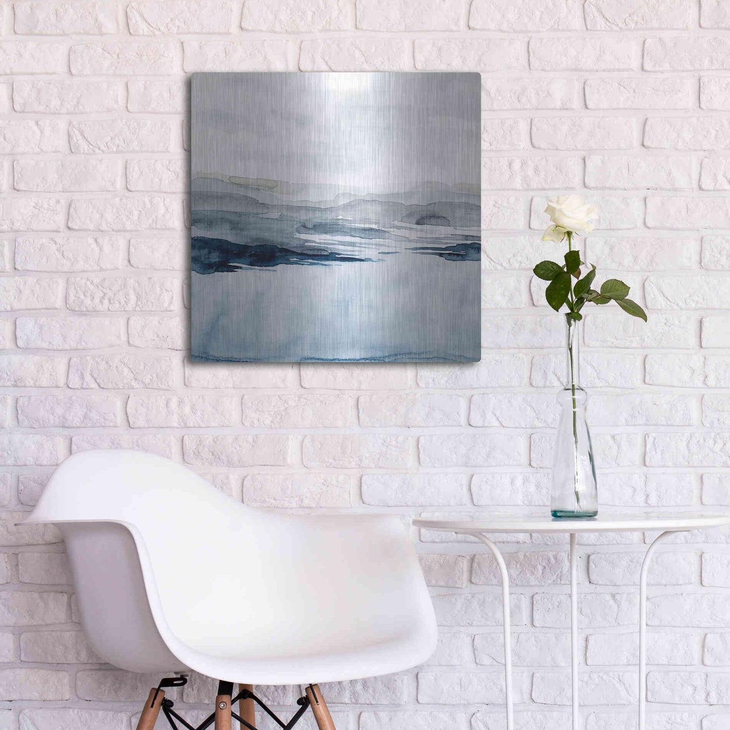 Luxe Metal Art 'Faded Horizon I' by Grace Popp Metal Wall Art,24x24