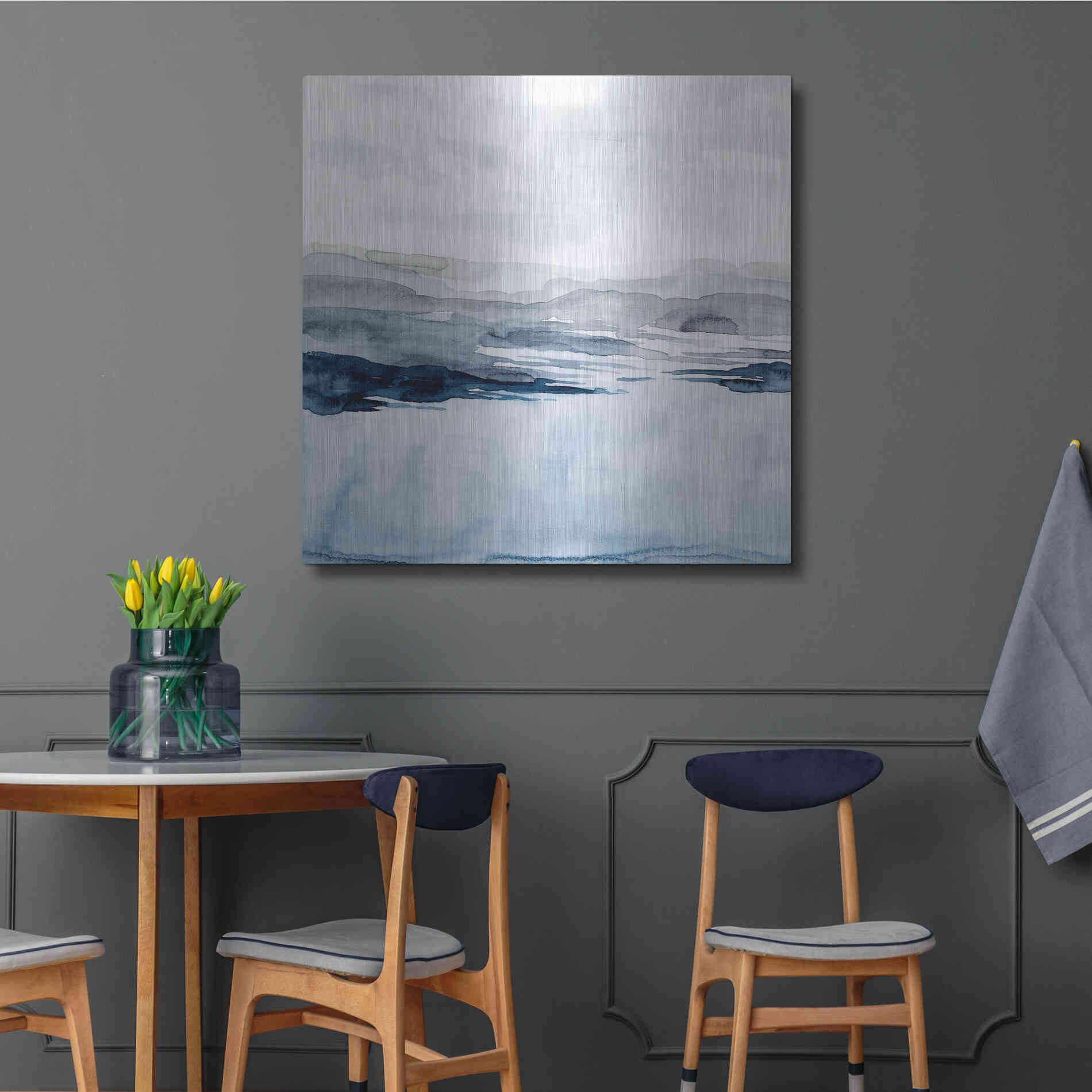 Luxe Metal Art 'Faded Horizon I' by Grace Popp Metal Wall Art,36x36