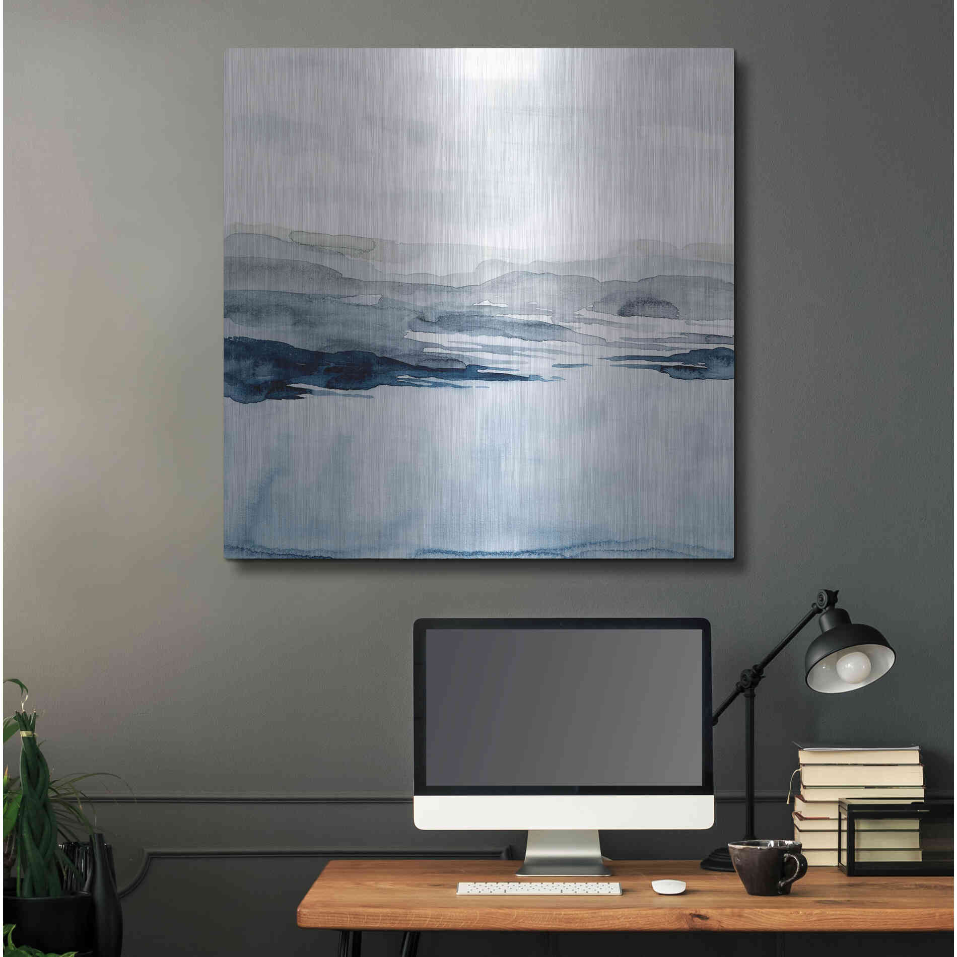 Luxe Metal Art 'Faded Horizon I' by Grace Popp Metal Wall Art,36x36