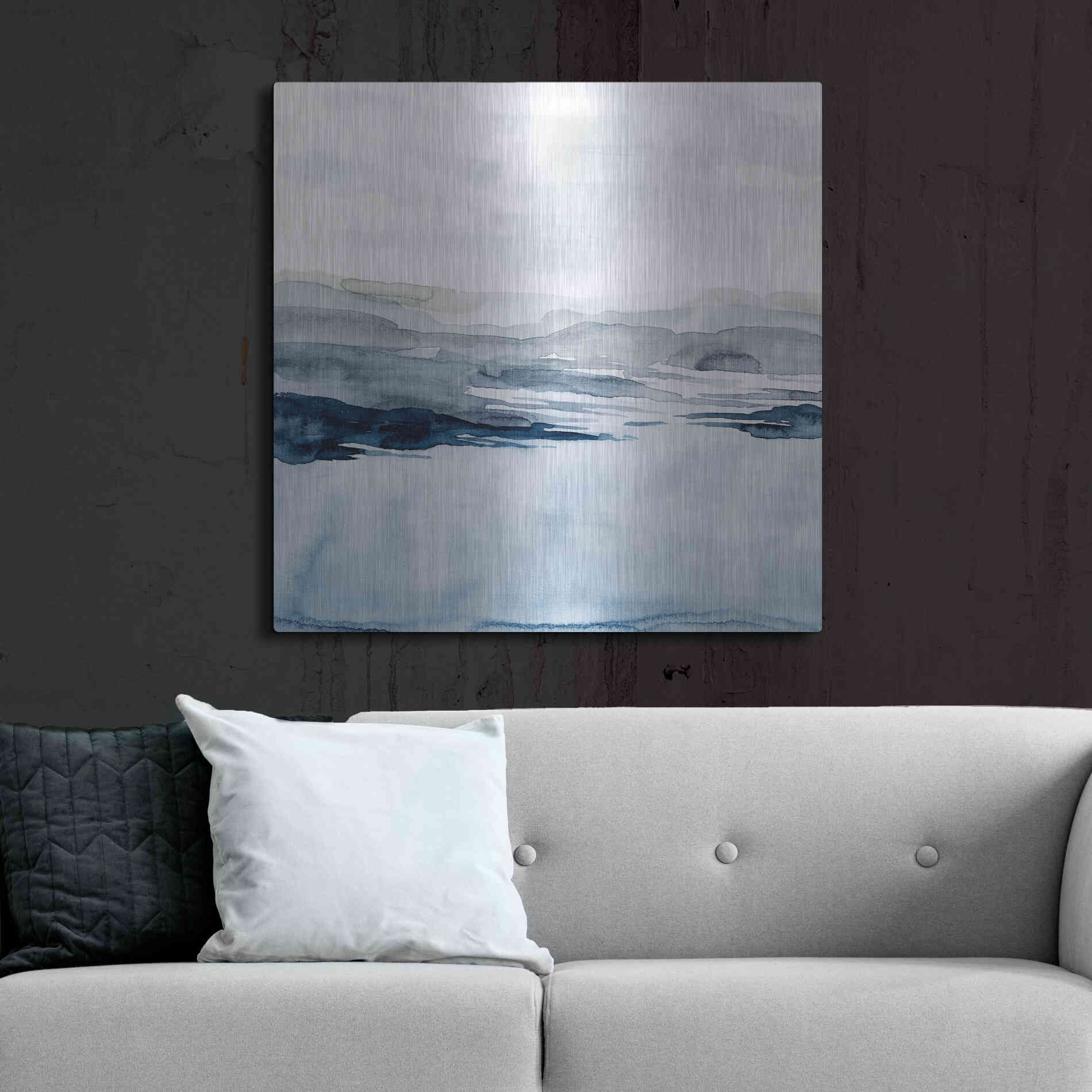 Luxe Metal Art 'Faded Horizon I' by Grace Popp Metal Wall Art,36x36