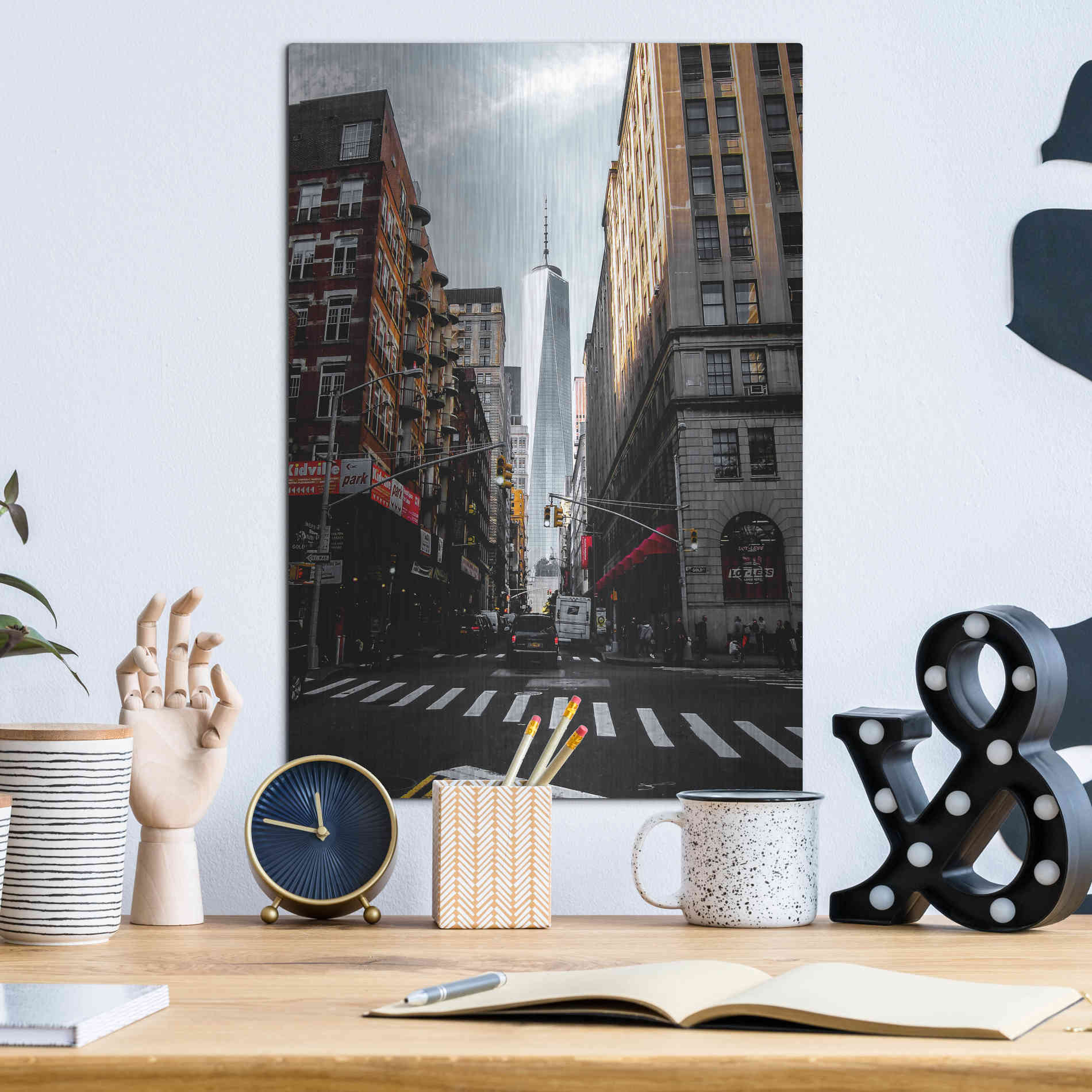 Luxe Metal Art 'Lower Manhattan' by Nicklas Gustafsson, Metal Wall Art,12x16