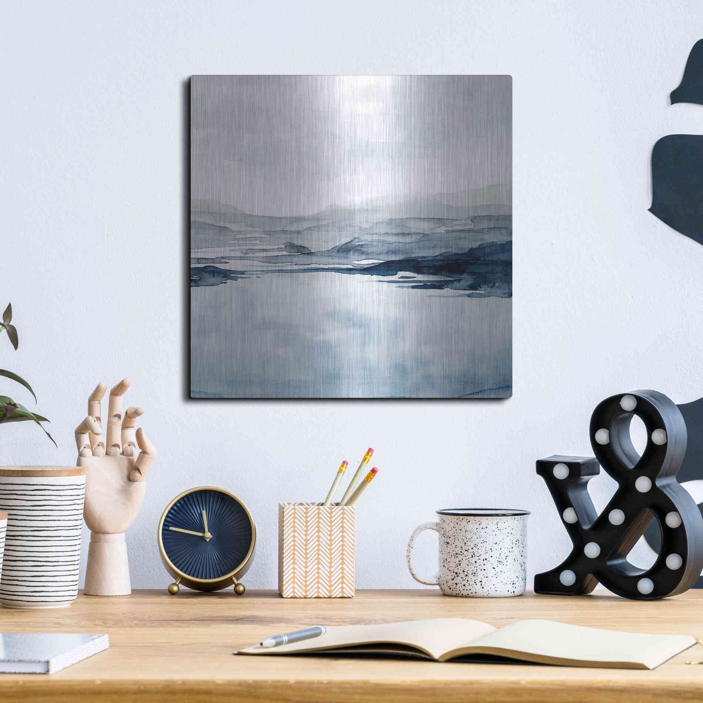 Luxe Metal Art 'Faded Horizon II' by Grace Popp Metal Wall Art,12x12