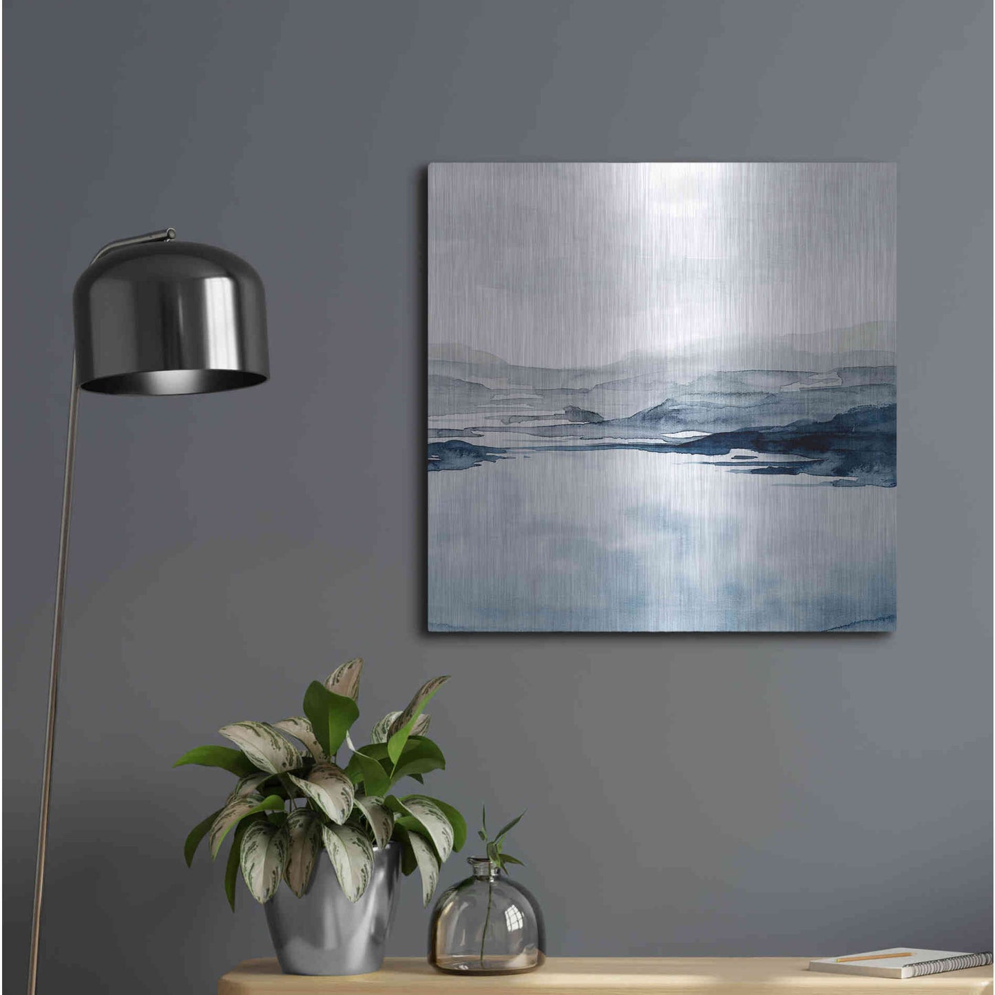 Luxe Metal Art 'Faded Horizon II' by Grace Popp Metal Wall Art,24x24