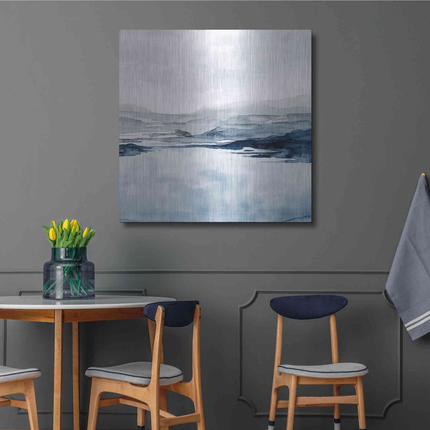 Luxe Metal Art 'Faded Horizon II' by Grace Popp Metal Wall Art,36x36