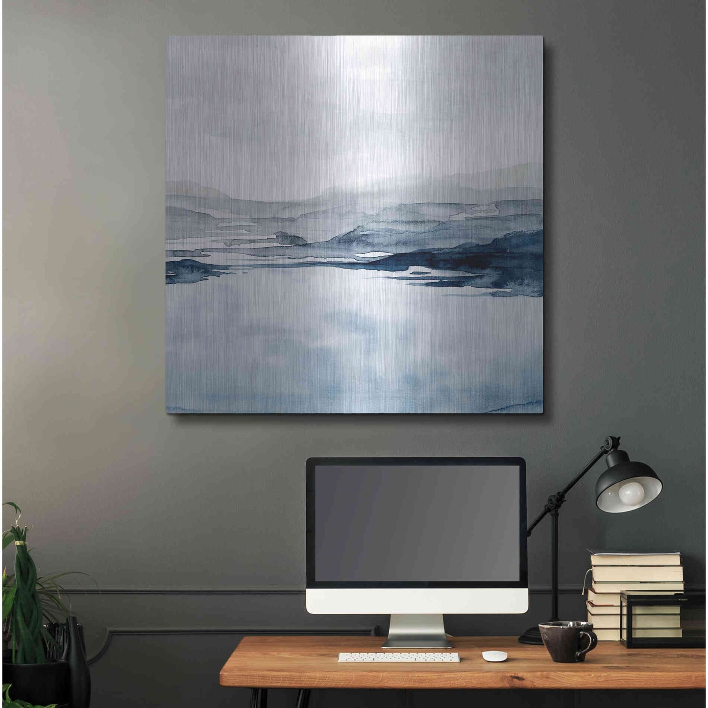 Luxe Metal Art 'Faded Horizon II' by Grace Popp Metal Wall Art,36x36