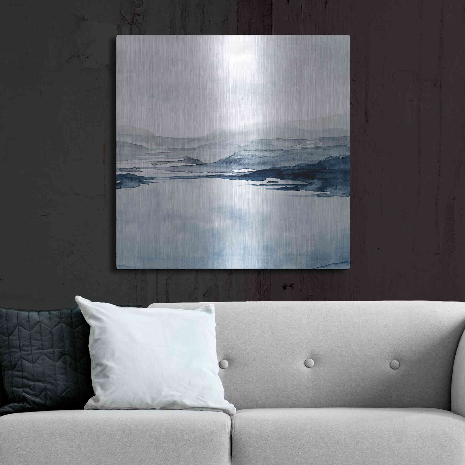 Luxe Metal Art 'Faded Horizon II' by Grace Popp Metal Wall Art,36x36