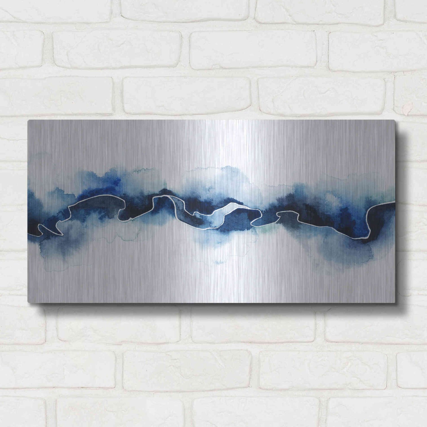 Luxe Metal Art 'Glacial Break II' by Grace Popp Metal Wall Art,24x12