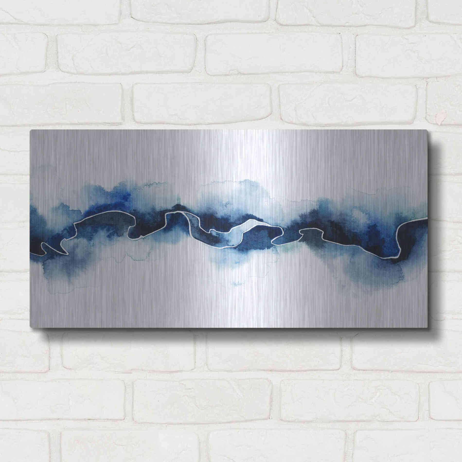 Luxe Metal Art 'Glacial Break II' by Grace Popp Metal Wall Art,24x12