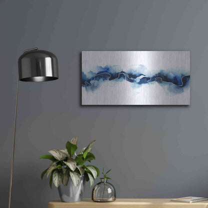 Luxe Metal Art 'Glacial Break II' by Grace Popp Metal Wall Art,24x12