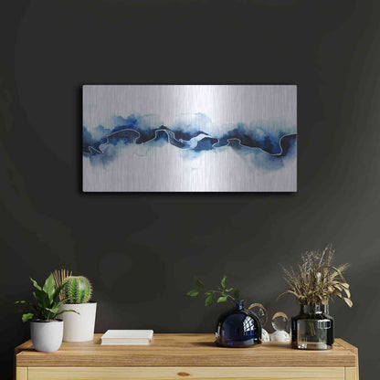 Luxe Metal Art 'Glacial Break II' by Grace Popp Metal Wall Art,24x12