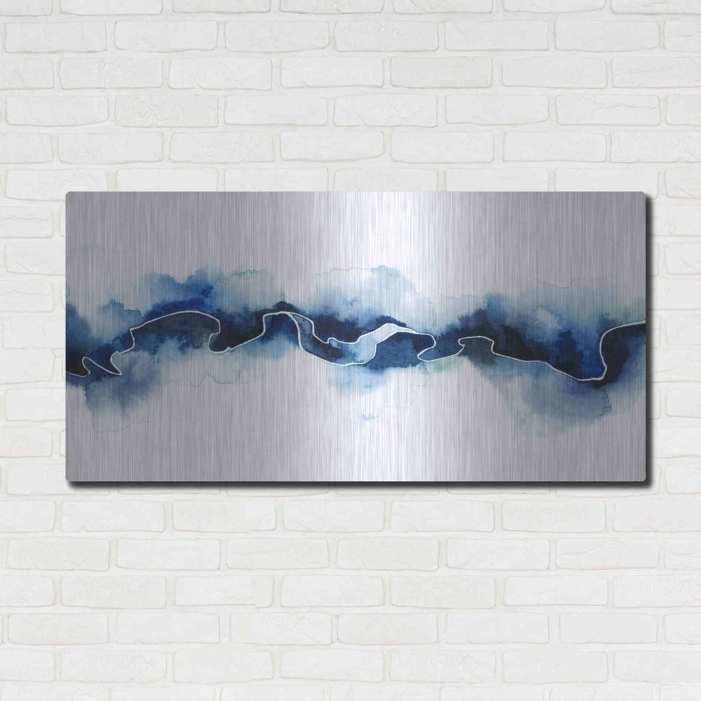 Luxe Metal Art 'Glacial Break II' by Grace Popp Metal Wall Art,48x24