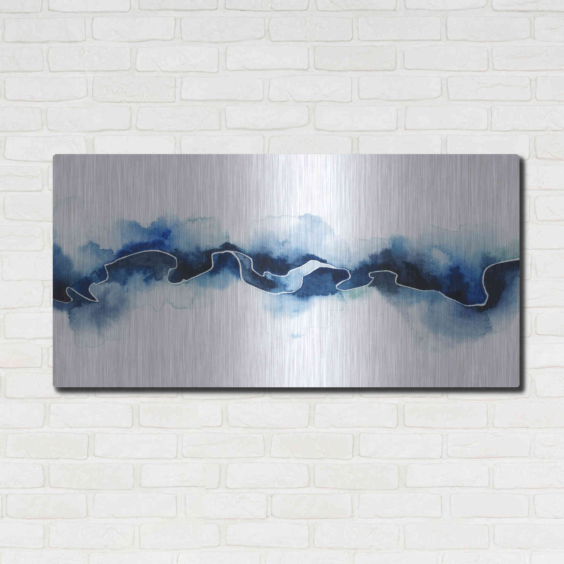 Luxe Metal Art 'Glacial Break II' by Grace Popp Metal Wall Art,48x24