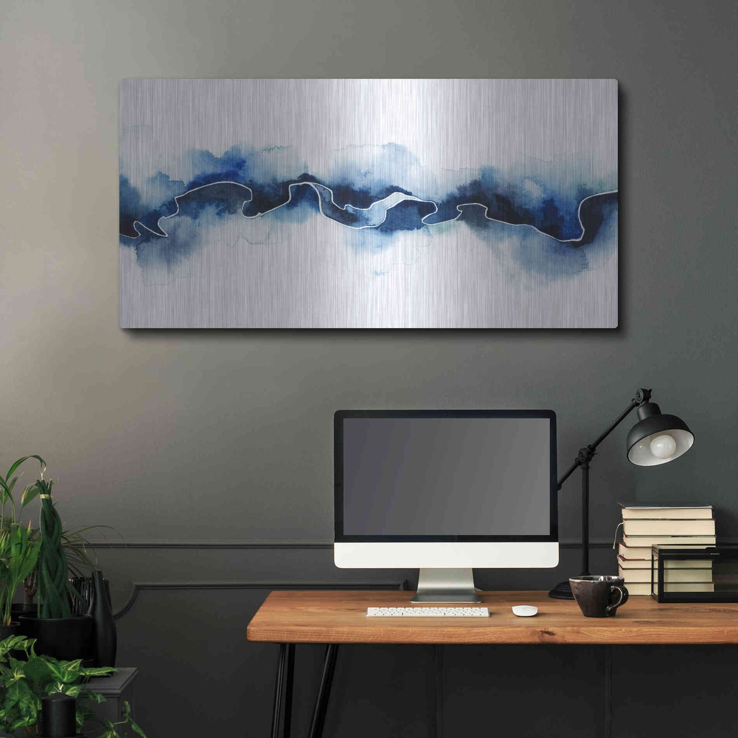 Luxe Metal Art 'Glacial Break II' by Grace Popp Metal Wall Art,48x24