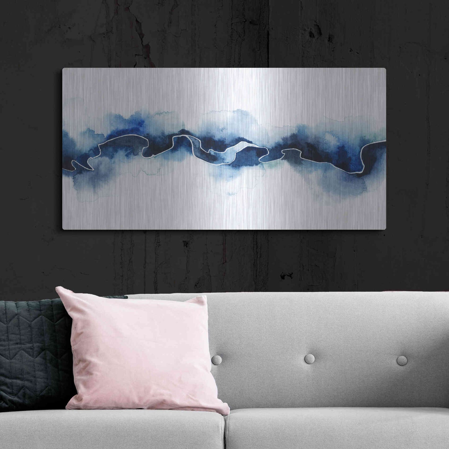 Luxe Metal Art 'Glacial Break II' by Grace Popp Metal Wall Art,48x24