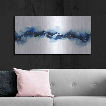Luxe Metal Art 'Glacial Break II' by Grace Popp Metal Wall Art,48x24