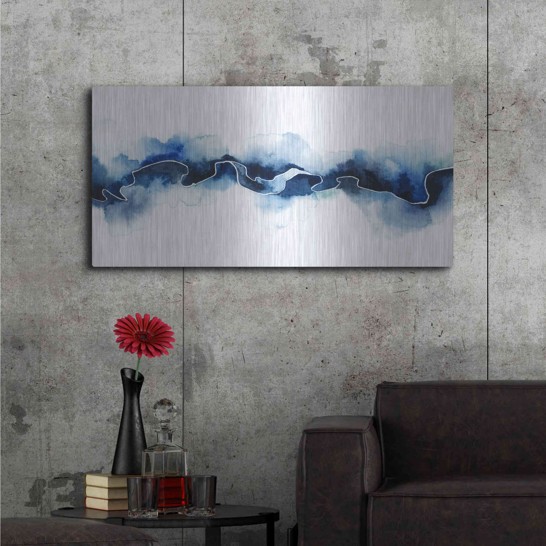 Luxe Metal Art 'Glacial Break II' by Grace Popp Metal Wall Art,48x24