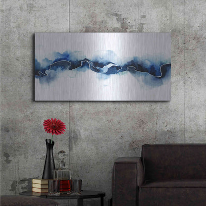 Luxe Metal Art 'Glacial Break II' by Grace Popp Metal Wall Art,48x24