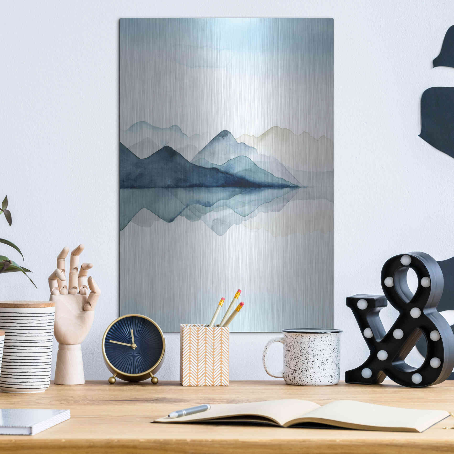 Luxe Metal Art 'Glacial I' by Grace Popp Metal Wall Art,12x16