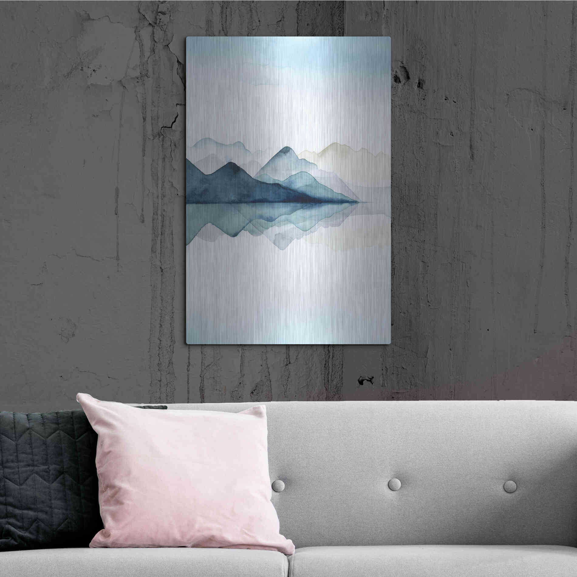 Luxe Metal Art 'Glacial I' by Grace Popp Metal Wall Art,24x36