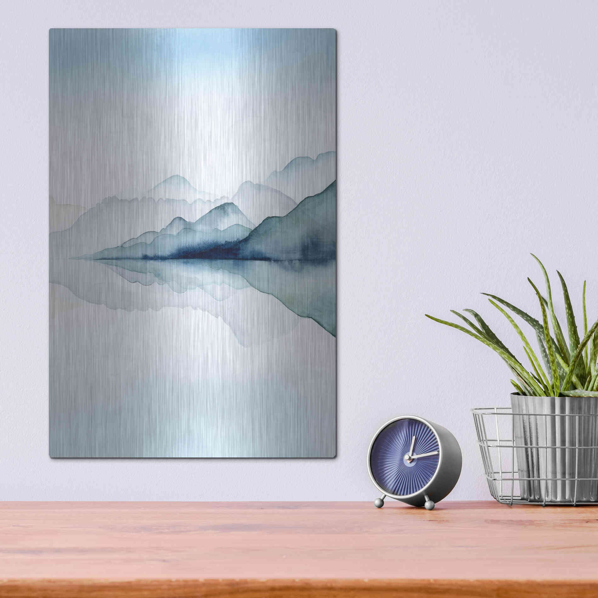 Luxe Metal Art 'Glacial II' by Grace Popp Metal Wall Art,12x16