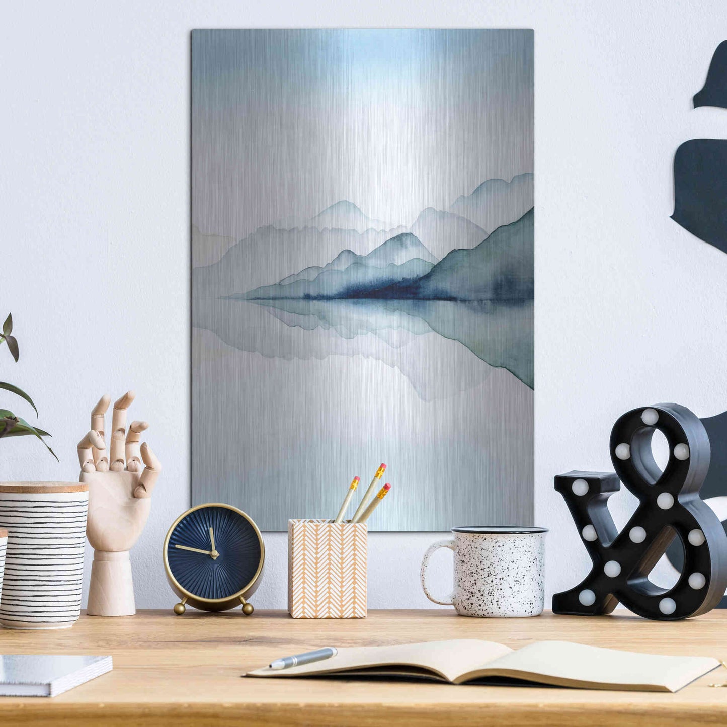 Luxe Metal Art 'Glacial II' by Grace Popp Metal Wall Art,12x16