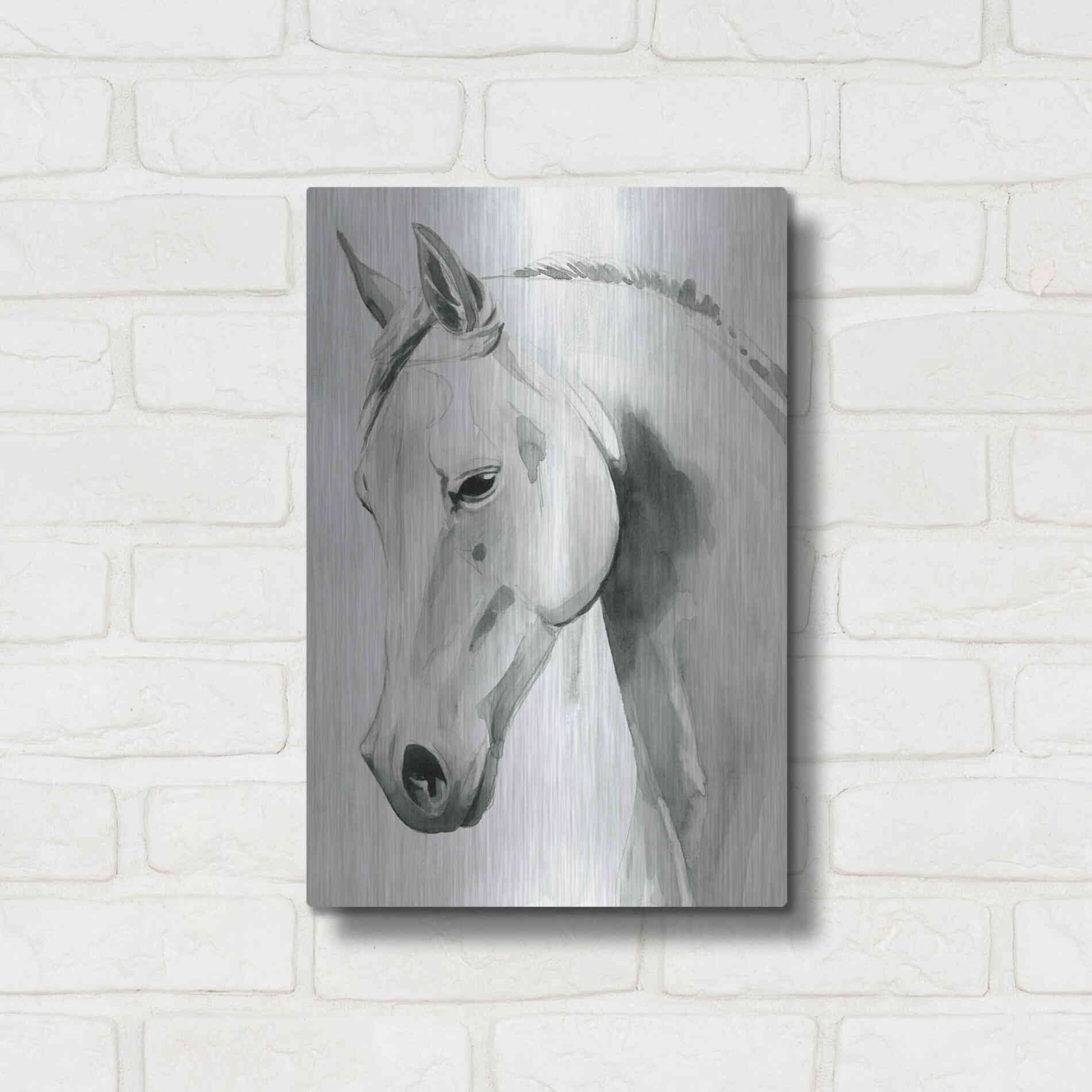 Luxe Metal Art 'Horse Whisper I' by Grace Popp Metal Wall Art,12x16