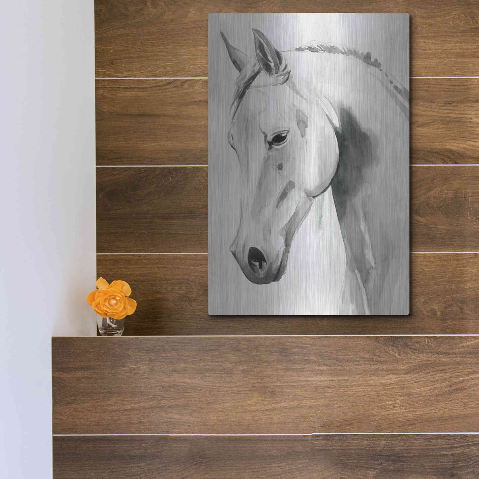 Luxe Metal Art 'Horse Whisper I' by Grace Popp Metal Wall Art,12x16