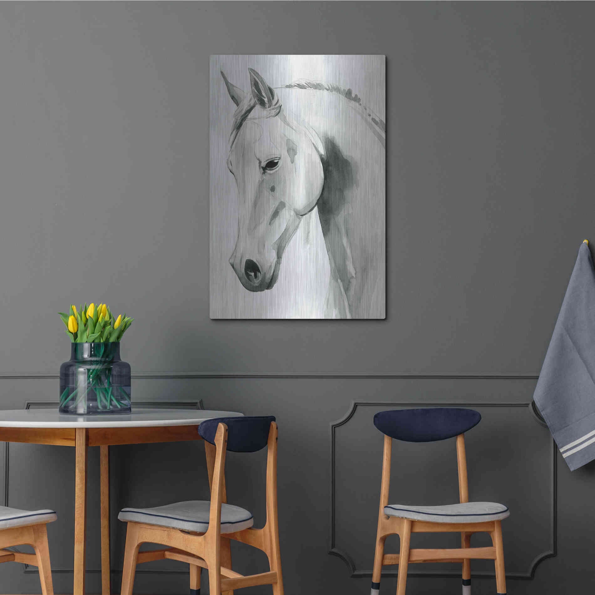 Luxe Metal Art 'Horse Whisper I' by Grace Popp Metal Wall Art,24x36