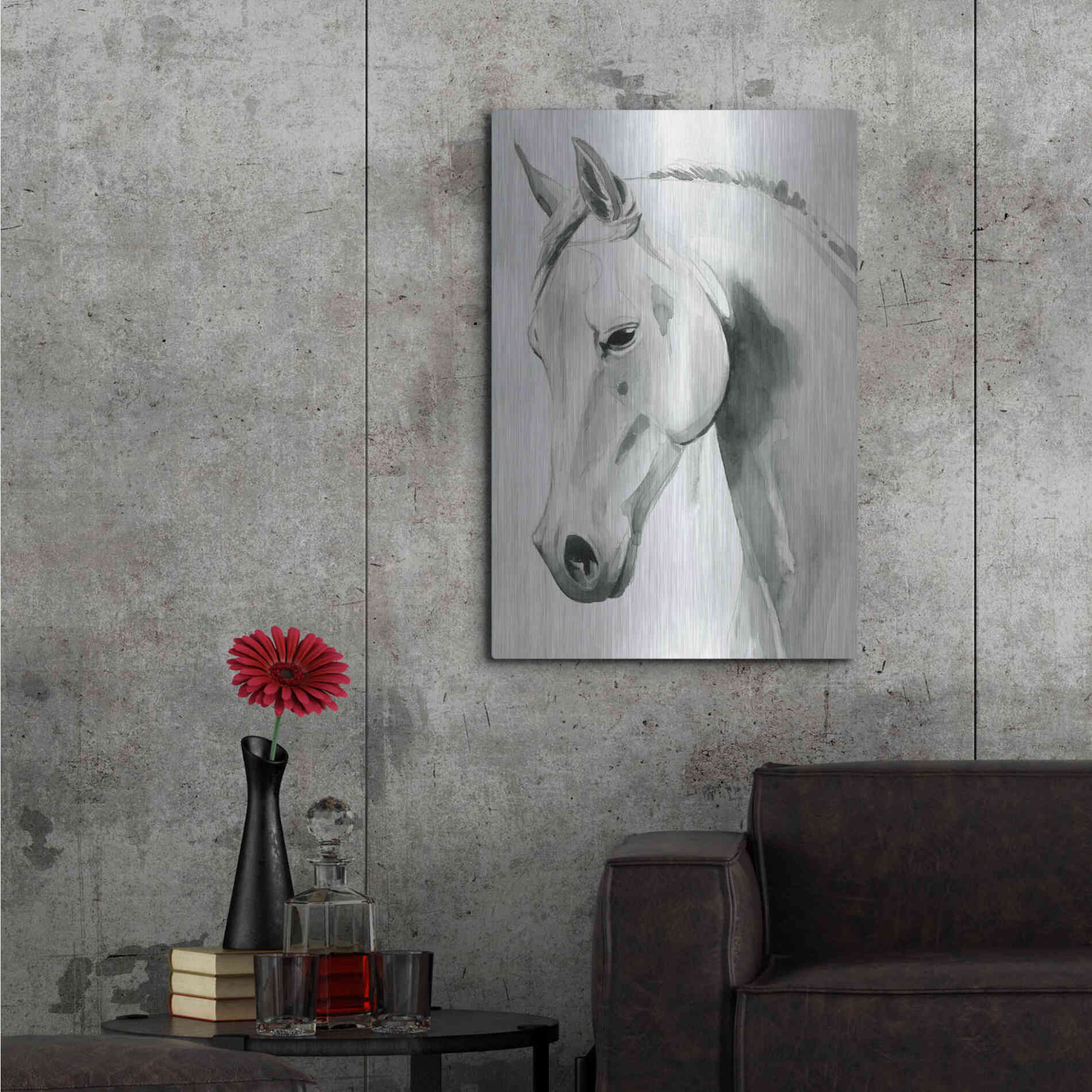 Luxe Metal Art 'Horse Whisper I' by Grace Popp Metal Wall Art,24x36