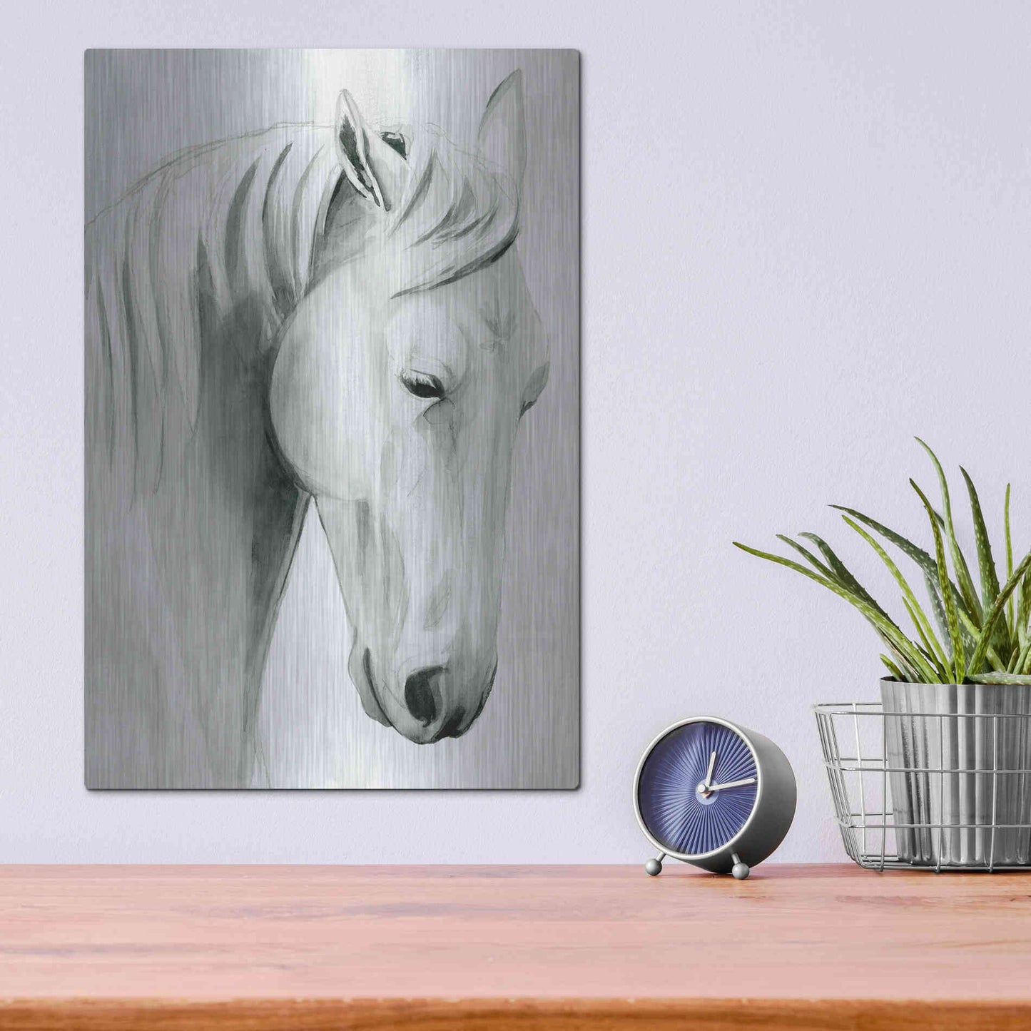 Luxe Metal Art 'Horse Whisper II' by Grace Popp Metal Wall Art,12x16