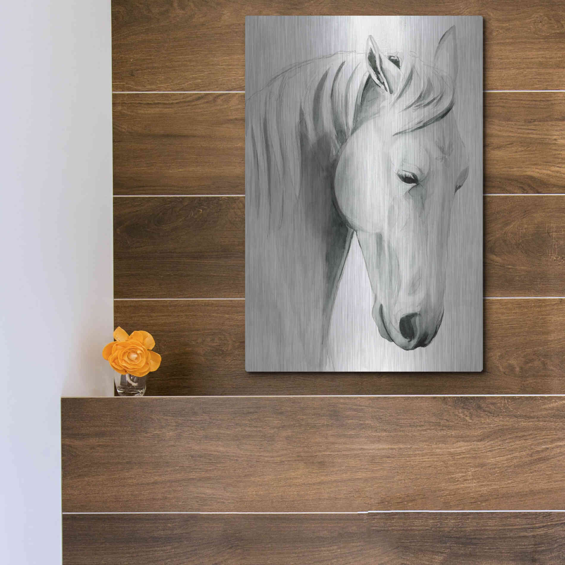 Luxe Metal Art 'Horse Whisper II' by Grace Popp Metal Wall Art,12x16