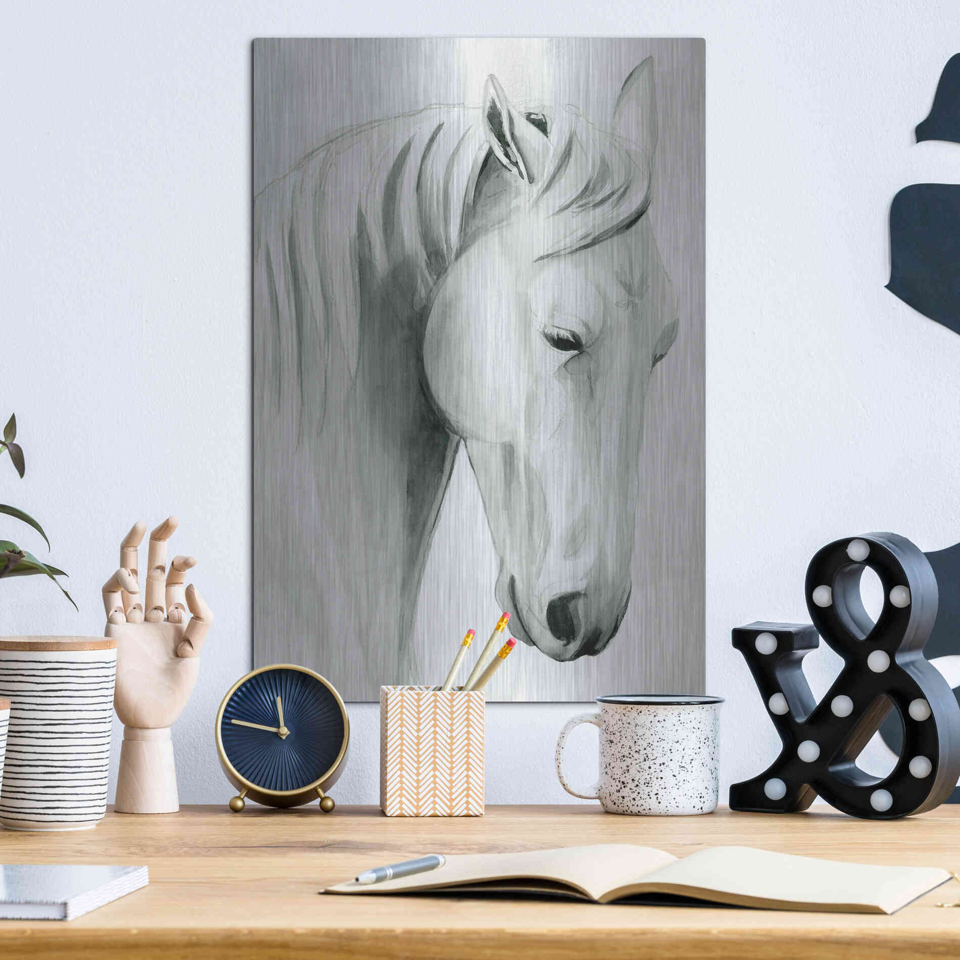 Luxe Metal Art 'Horse Whisper II' by Grace Popp Metal Wall Art,12x16