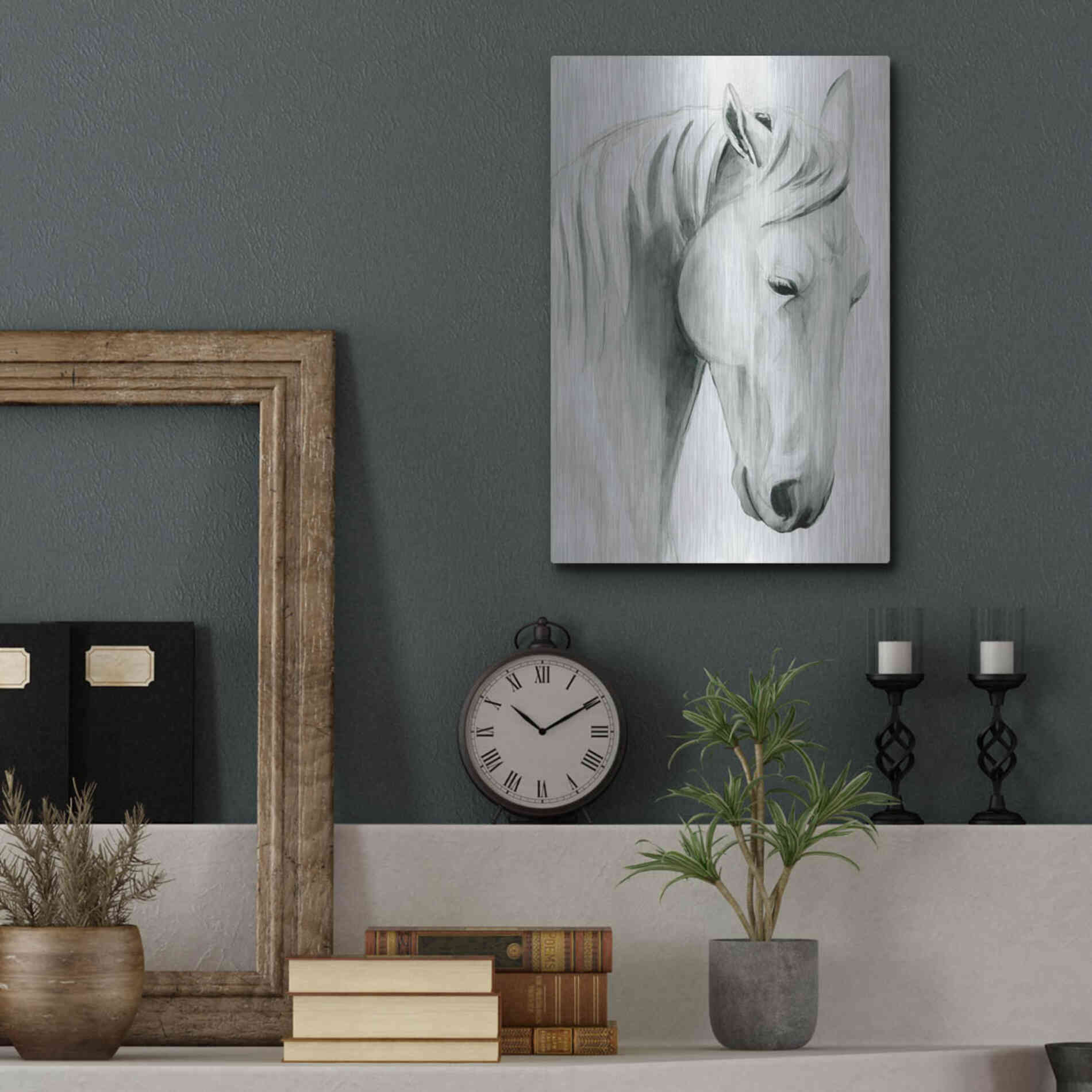 Luxe Metal Art 'Horse Whisper II' by Grace Popp Metal Wall Art,12x16