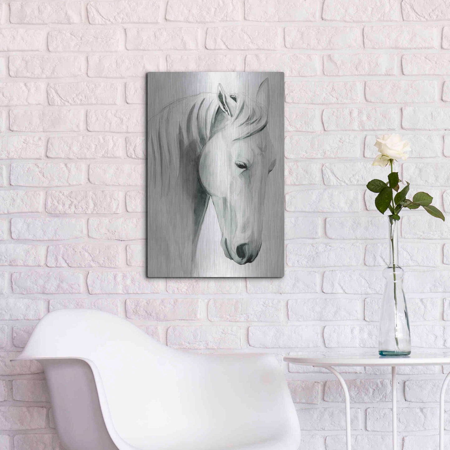 Luxe Metal Art 'Horse Whisper II' by Grace Popp Metal Wall Art,16x24