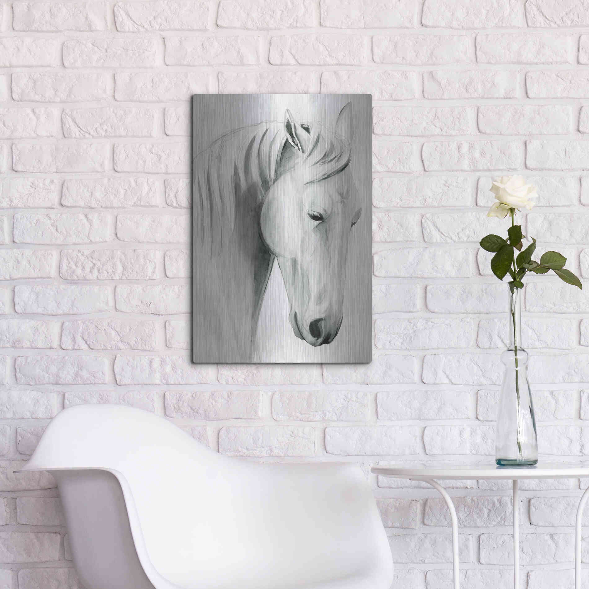 Luxe Metal Art 'Horse Whisper II' by Grace Popp Metal Wall Art,16x24