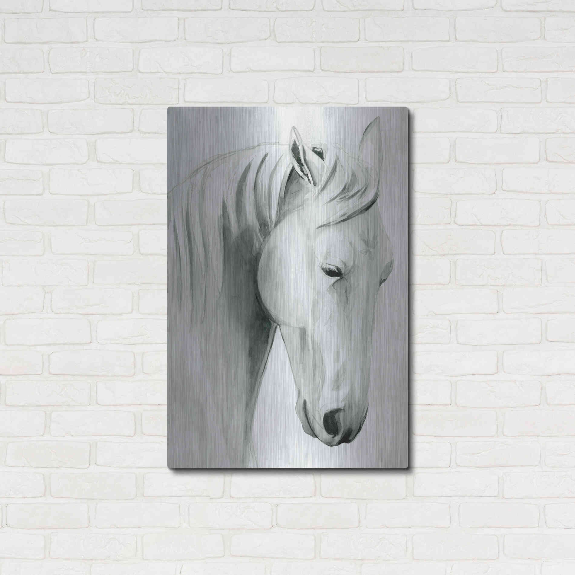 Luxe Metal Art 'Horse Whisper II' by Grace Popp Metal Wall Art,24x36