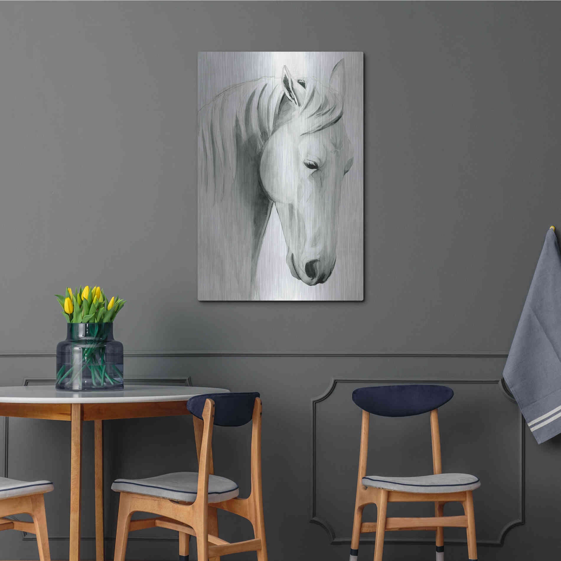 Luxe Metal Art 'Horse Whisper II' by Grace Popp Metal Wall Art,24x36