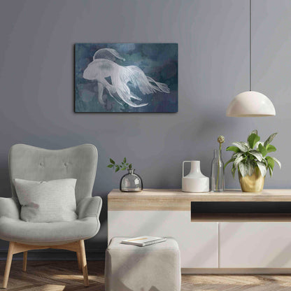 Luxe Metal Art 'Indigo Fish I' by Grace Popp Metal Wall Art,24x16