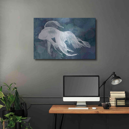 Luxe Metal Art 'Indigo Fish I' by Grace Popp Metal Wall Art,36x24